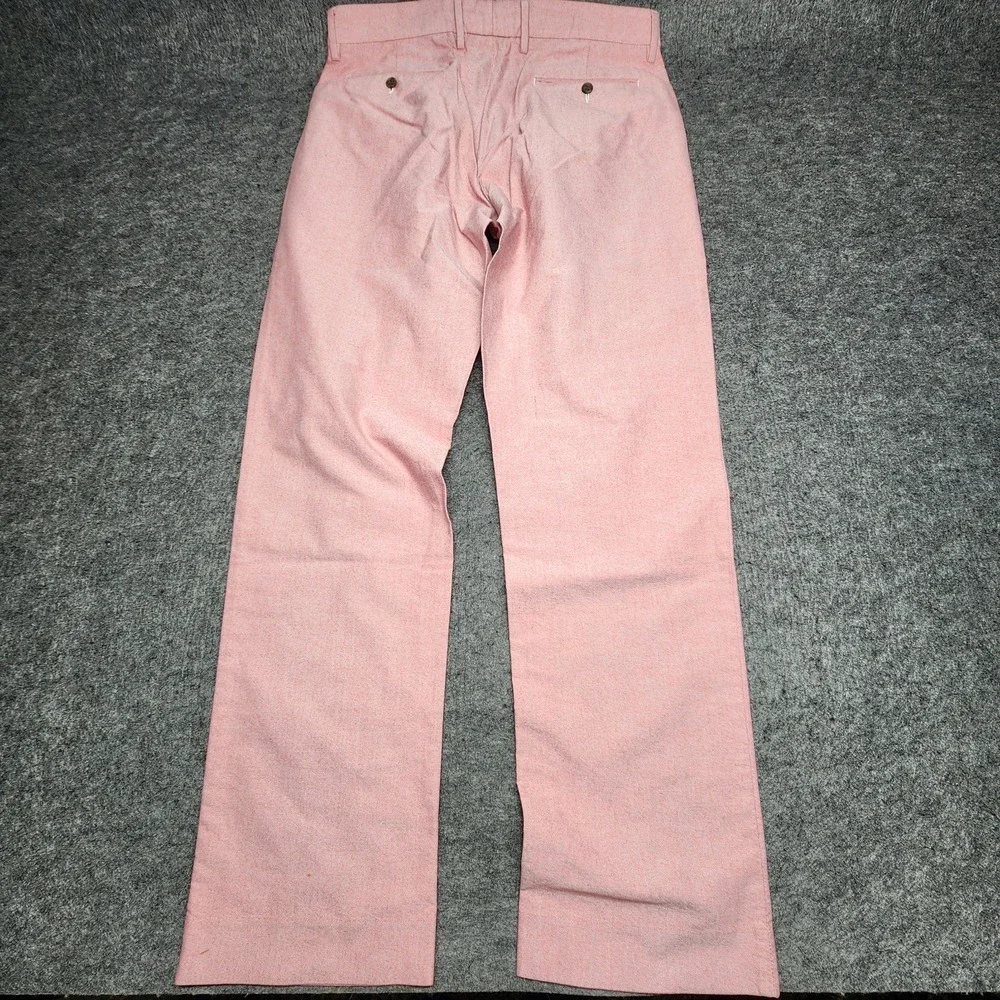 J Crew Mens Bowery Urban Slim Flat Front Chino Pants Heathered Red Pink 34x33